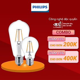Bóng đèn Philips LED Classic (ánh sáng vàng 3000K) - Thiết kế cổ điển, ánh sáng chất lượng cao