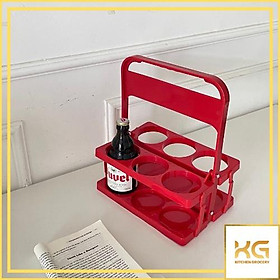 Mua Kệ xếp xách ly bằng nhựa 6 ngăn màu đỏ 28cm*17cm*32cm