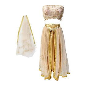 Belly Dance Costume Set for Women Belly Dancing Skirts Belly Dance Chiffon Top and Carnival Dancing Skirts Pants