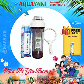 Cốc Lọc Thô 10 inch AQUAYAKI AQUA-S101 Cao Cấp Kèm Lõi, Bộ Lọc Nước Đầu Nguồn, Sinh Hoạt, Gia Đình - Hàng Chính Hãng