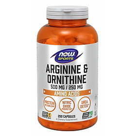 Arginine & Ornithine 500 mg 250 mg Hỗ trợ Chuyển hóa protein Xúc tác