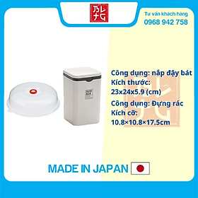 Combo Nắp đậy dùng cho lò vi sóng + Thùng đựng rác mini phòng ngủ nội địa Nhật Bản