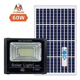 Mua Đèn Năng Lượng Mặt Trời 60W  Đèn Pha LED  Tấm Pin Rời  Chống Nước   Kính Cường Lực Siêu Bền