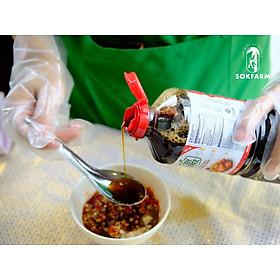 Nước tương mật hoa dừa Sokfarm - Nước tương ăn dặm cho bé với hàm lượng muối thấp, khoáng chất cao, không gluten, không đường và không chất bảo quản