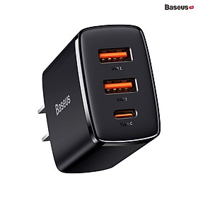 Hình ảnh Củ sạc nhanh Baseus compact quick charger 3 cổng 2A1C 30W- hàng chính hãng