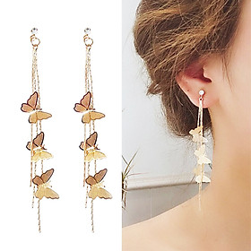 Khuyên tai cánh bướm thả dây dáng dài nữ tính