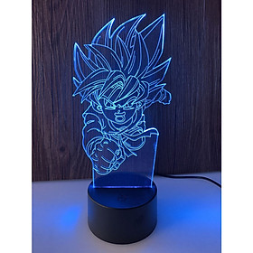Mua Đèn ngủ led 3D 7 màu hiện đại dày 5mm - Đèn ngủ 3D songoku dễ thương - 160x200x5 mm
