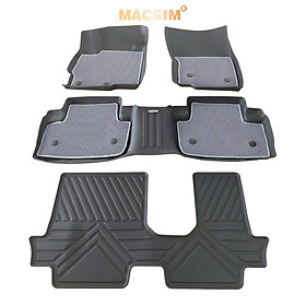 Thảm ô tô (sd3) 2 lớp dạng lưới lục giác Mitsubishi Outlander 2013-2024 - bề mặt cao su siêu sạch - Macsim , màu ghi