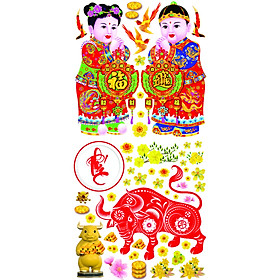 TRANG TRÍ TẾT, DECAL HÌNH CĂT ( BẾ ) SẴN ,