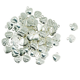 50 Pieces Alloy Thank You Heart Charms Pendants for Necklace Bracelet DIY Making Crafts