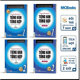 [Download Sách] Combo 4 Cuốn Tiếng Hàn Tổng Hợp Sơ Cấp 1 và 2 Bản Đen Trắng - Học Kèm App Và Khóa Học Online.Tặng bút và sổ tay MHB