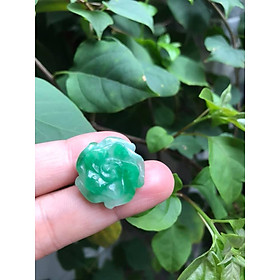 Mặt Dây Chuyền Hoa Mẫu Đơn Mới Đẹp size 21mm x 5mm Màu xanh ngọc tươi bóng đẹp Chất liệu đá cẩm thạch thiên nhiên ạ