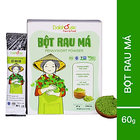 Bột Rau Má Dalahouse Hộp 60g Mẫu mới gồm 20 tuýp 3g Nguyên chất sấy lạnh -