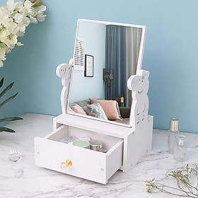 Mua KỆ TỦ mỹ phẩm kèm gương trang điểm hộp đựng trang sức khay đựng son KX80 màu trắng sang trọng