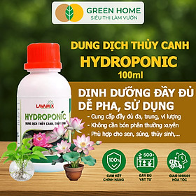 Dung Dịch Thủy Canh Greenhome, Lavamix, Phân Bón Cây Thuỷ Sinh, Hoa Sen, An Toàn Cho Cá, Tép Cảnh - 1C THỦYCANH LVM100ML