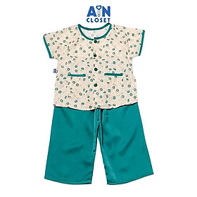 Bộ quần áo bà ba dài tay ngắn bé gái họa tiết Hoa xanh lụa - AICDBGN6FYH3 - AIN Closet - Size 3 (10-13kg)