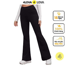 Quần ống loe 4Lova nữ lưng cạp cao co giãn form đẹp legging bigsize chất cotton dày dặn dáng dài Q13