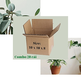 Combo 20 Hộp Bìa Carton Hộp Bìa Gói Hàng Ship Cod Dày Dặn KT 10x10x8cm