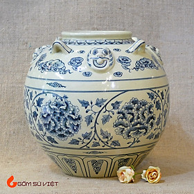 Mua Bình gốm Trấn Bảo men rạn vẽ hoa dây số 1 - Gốm Chu Đậu