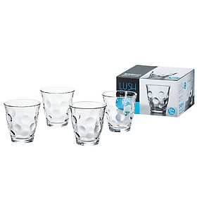 Set 4 Cốc Thủy Tinh Họa Tiết Tròn  - nội địa Nhật Bản