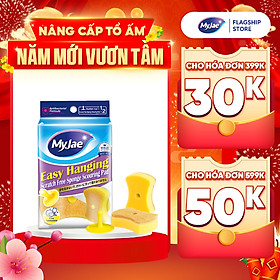 Miếng Bọt Biển Rửa Chén MyJae 2 Mặt, Mút Xốp Rửa Bát Đa Năng Kèm Miếng Nhựa Hít Kê  11.3cm x 7.8cm x 3cm  (2 Miếng/Gói)