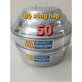 Mua (Có Video SP)Bộ xửng hấp nhôm 2 tầng size 50  xửng hấp bánh bộ xửng hấp bánh bao rau củ quả