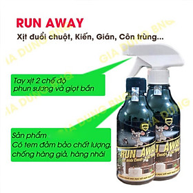 Hình ảnh Bình Xịt Đuổi Chuột Côn Trùng 300ml Trong Ô Tô Và Nhà Run Away Chiết Xuất Thảo Mộc Tự Nhiên Không Mùi An Toàn