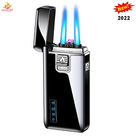 Mua Hột quẹt điện bật lửa gas 2 tia khò 2 chế độ lửa sạc pin độc lạ