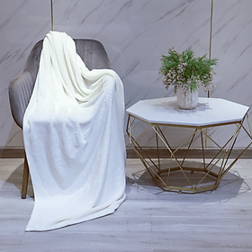 Mua Mền tuyết NIN House trơn đơn sắc 96x140cm sợi microfiber cực kỳ ấm  mịn màng fleece blanket dùng văn phòng  xe hơi  máy bay