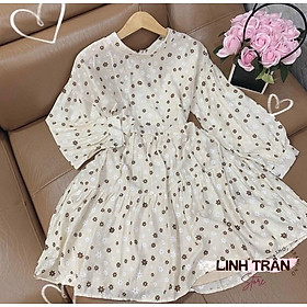 Đầm BabyDoll Hoa Nhí Cổ Tròn Váy Xòe Dáng BabyDoll Dài Tay Linh Trần Store