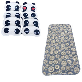 Bộ 1 tấm lót ngủ trưa văn phòng hay mang du lịch tiện lợi kích thước 1mx 2m- Kèm 1 miếng che mắt (Họa tiết ngẫu nhiên)
