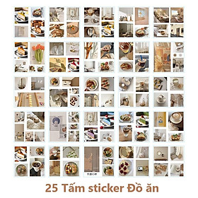 Mua Sticker phong cảnh đồ ăn set 25 tấm trang trí sổ tay bullet journal  kiểu vintage hình dán tường ST41