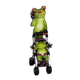 Stroller Frog Miniature Figurine Statue Decor Collection