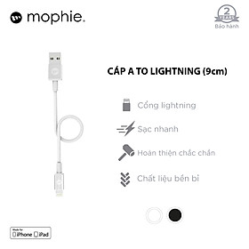 Cáp LN Mophie 9cm - chống rối - đạt chứng nhận MFI từ Apple dành cho iPhone - Hàng chính hãng