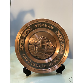 Đĩa quà tặng Khuê Văn Các bằng đồng đỏ