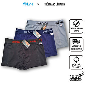 Hình ảnh Combo 3 quần lót nam boxer CITYMEN lưng Thái cao cấp vải cotton 100% co dãn mềm mại thoáng khí thấm hút tốt, quần xịp sịp đùi nam - Giao màu ngẫu nhiên