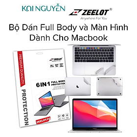 Bộ Dán Body Skin và Dán Màn Hình Zeelot 6in1 dành cho Macbook Pro 16"/ Pro 13" 2020/ Pro M1/ Air 13" 2018- 2020 - Hàng chính hãng