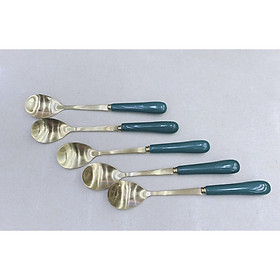 Mua COMBO 10 THÌA CÁN SỨ CAMELIA THÂN MẠ VÀNG  PHA TRÀ CÀ PHÊ - ANTH422