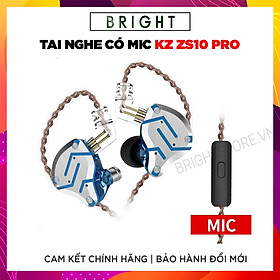 Tai Nghe Nhét Tai Có Mic Knowledge Zenith KZ ZS10 Pro 4BA + 1DD - Hàng Chính Hãng