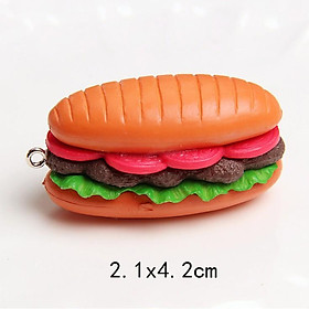 HN * Charm mô hình fast food McDonald với hamburger và sushi cho các bạn chơi slime, móc khóa, DIY