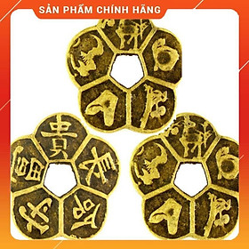 (HÀNG HOT SIÊU CHÂT) Đồng tiền hoa mai 5 cánh- phụ kiện phong thủy, cầu tài lộc- brown 206570