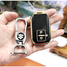 Móc khóa kèm ốp bảo vệ chìa khóa xe Suzuki XL7 nhựa mềm TPU tráng gương
