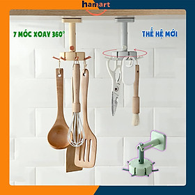 Mua Giá Treo Đồ Nhà Bếp 7 Móc Treo Đa Năng Gập Gọn Xoay 360° Kèm Miếng Dán Tường Siêu Dính