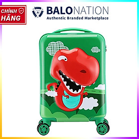 Vali Kéo Nhựa Cho Bé BEDDYBEAR In Hình Dập Nổi 3D Khủng Long Size Xách Tay