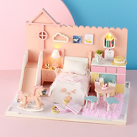 Mô hình nhà DIY Doll House Mia s Cat House Kèm Mica Chống bụi