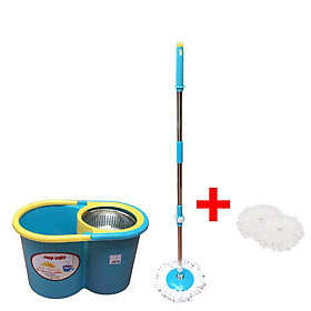 Mua Combo 2 Bông lau Ánh Dương AD2008 và Bộ lau nhà Ánh Dương AD8116 (Lồng inox  cây to phi 25mm  2 bông  mâm nhựa) - Màu ngẫu nhiên