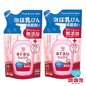 Combo 2 Túi Nước rửa bình sữa Arau Baby 450ml x 2 túi