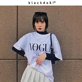 Áo thun nữ BLACKDOKI-VOGUE 6 , áo phông basic form rộng tay lỡ cá tính chất cotton dày dặn M142