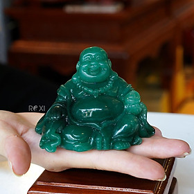 Tượng Phật Di Lặc thạch anh xanh 0,37kg