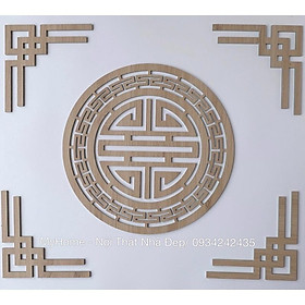 Mua Bộ chữ Phúc  hoa sen  hoa văn trang trí bàn thờ MDF Thái Lan chống ẩm màu Vàng sồi